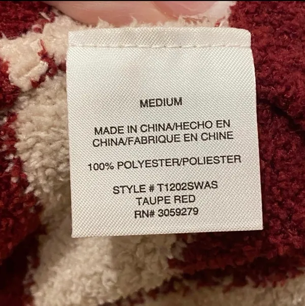 Altar’d State Red Taupe Tan Striped Fuzzy Sweater Soft M Retro Preppy Oversized - Image 5