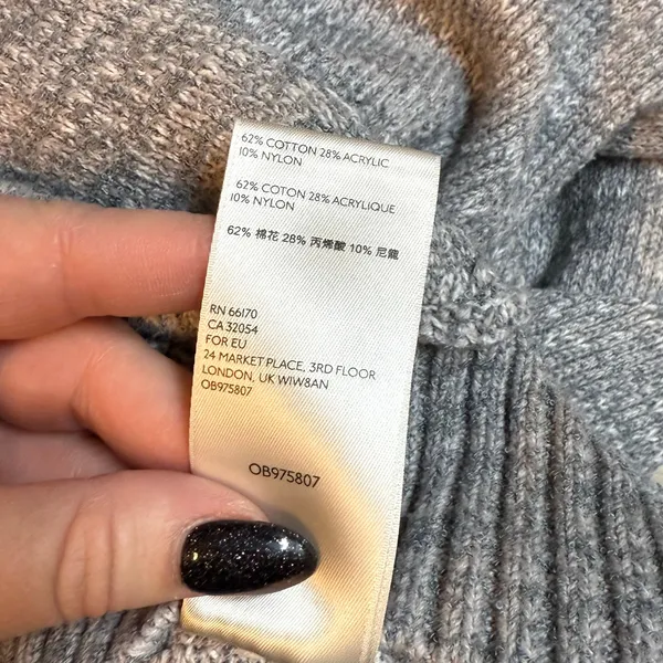 Free People In Bloom Women’s Small Oversized Gray Knit Zip Sweatshirt Hoodie - Image 8