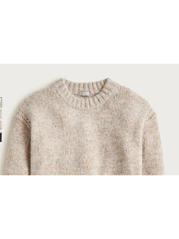 NWT J. Crew Speckled heather oat Relaxed Wool/Alpaca blend crewneck pullover Sma - Image 8