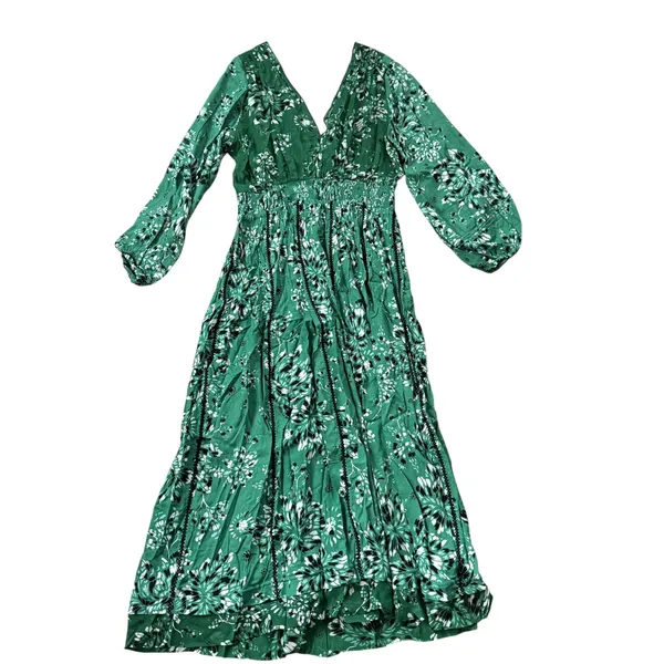 Poupette St Barth Green Floral Midi Dress - Image 2