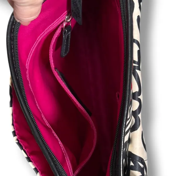 Coach Poppy Floral Graffiti Crossbody Bag Pink Black Satin Y2K Streetwear Purse - Image 10