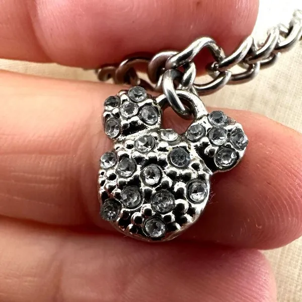 Disney rhinestone silver tone Mickey Mouse pendant necklace - Image 4