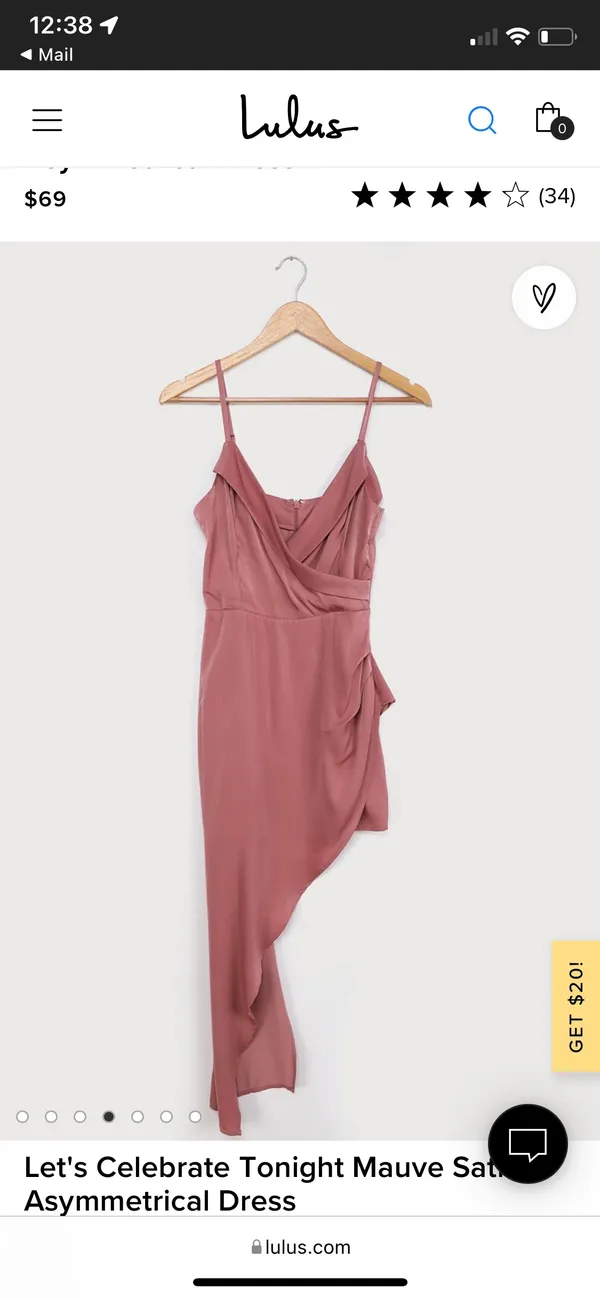 Lulus Mauve Satin Asymmetrical Dress - Image 2