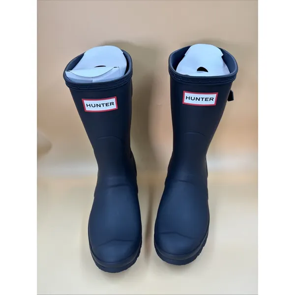 New Hunter Women's Navy Blue Original Short Back Adjustable Rain Boots Size 6 - Image 3