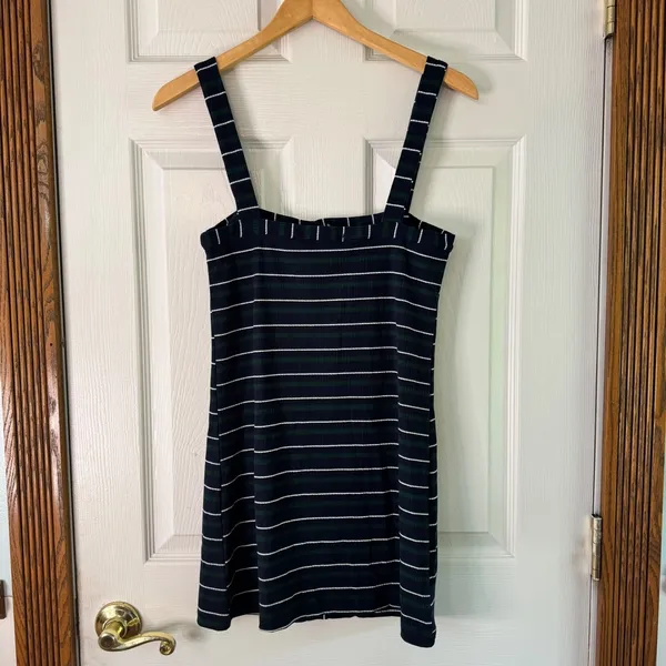 Olivaceous Striped Button Down Dress Sleeveless Mini Casual Summer Sun Dress Size M‎ - Image 9