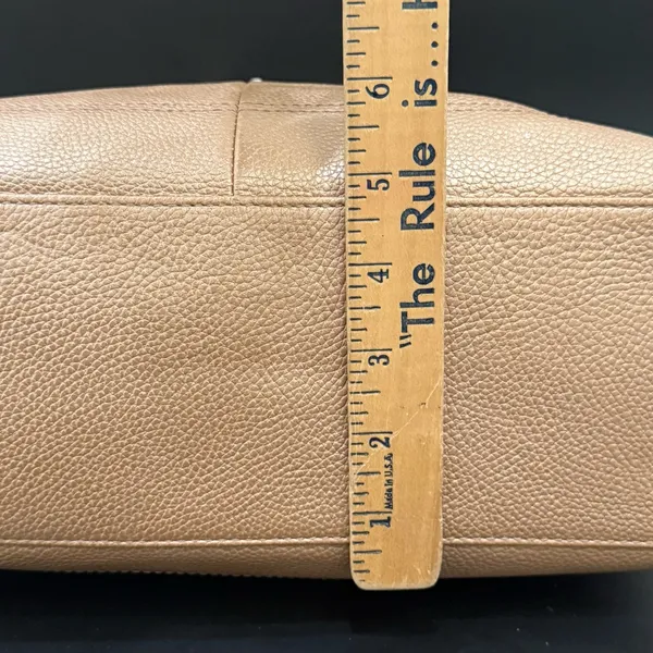 COACH F16531 Penelope Metallic Golden Beige Pebbled Leather Carryall Satchel Bag - Image 11