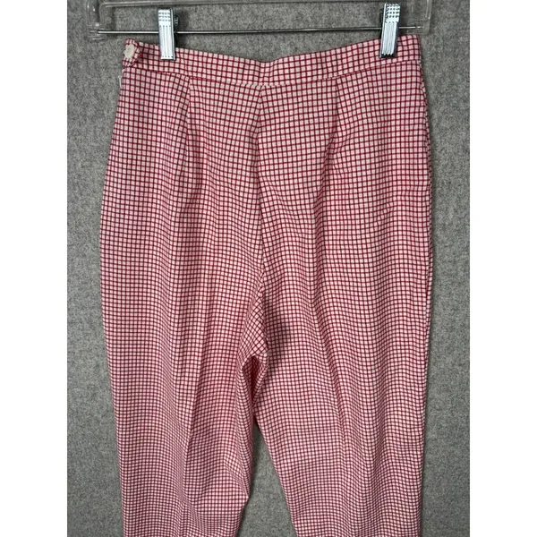 Vintage Express Compagnie‎ 90s Womens 5/6 Pants High Waisted Red White Tapered - Image 12