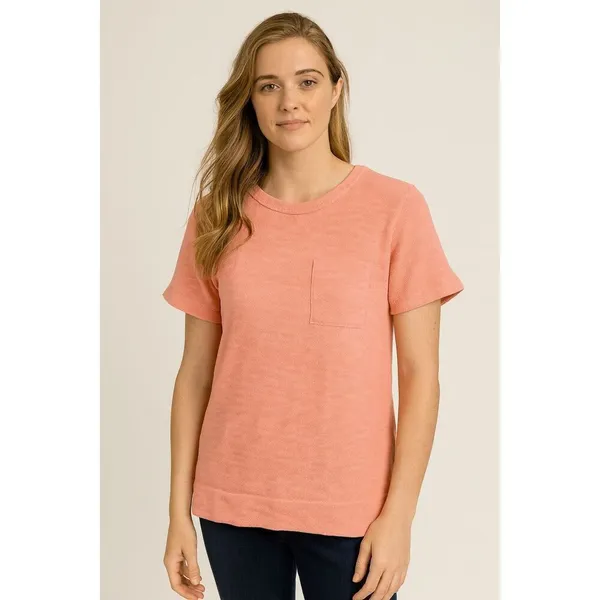 J.Crew Coral Pocket T-Shirt | 100% Cotton | Women’s M - Image 3