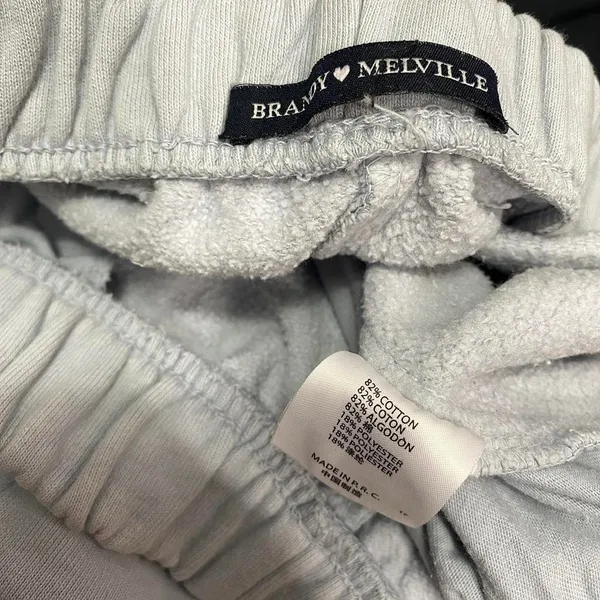 Light Blue Jogger Brandy Melville Cuffed Rosa Soft Sweatpants Pockets Y2k Cozy - Image 3