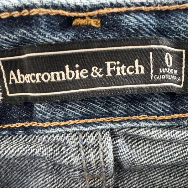 Abercrombie & Fitch Distressed Raw Hem‎ Denim Mini Skirt – Size 0 Y2K Style - Image 2