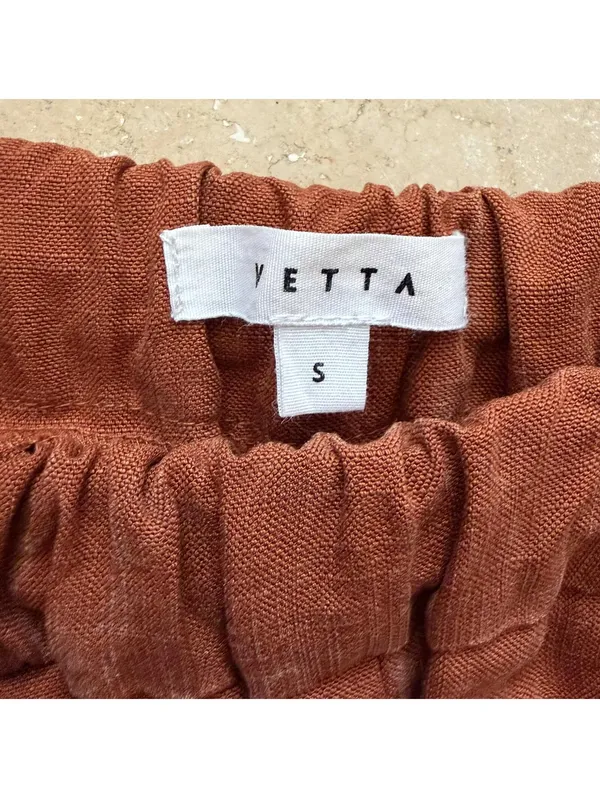 Vetta Capsule The Wide Leg Crop Pants Terracotta Orange Women's Size Small - Image 5