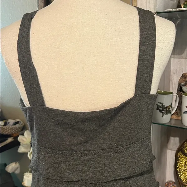 Max studio tiered dress gray women’s size L long - Image 7