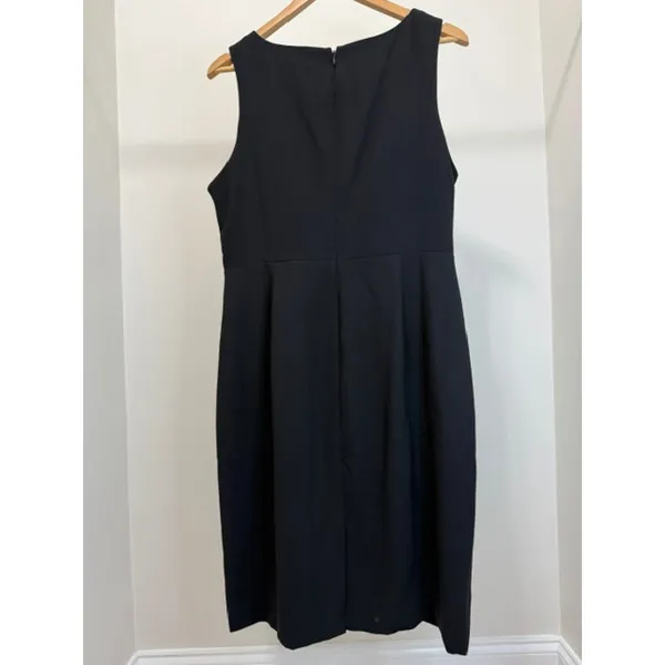 J.Crew 365 Sleeveless Black Faux‑Wrap Crepe Dress Sz14 - Image 3