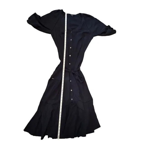 Madewell Tie-Waist Tiered Midi Dress in‎ Windowpane Sz 6 - Image 10