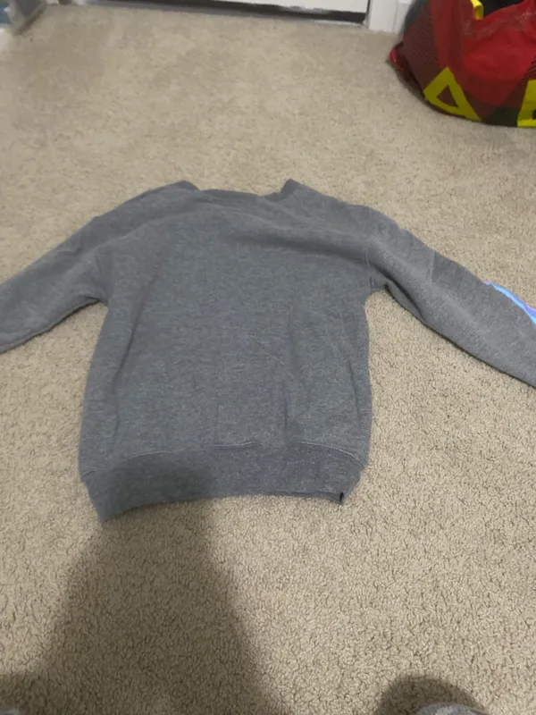 grey and colorful striped sweatshirt - Image 2
