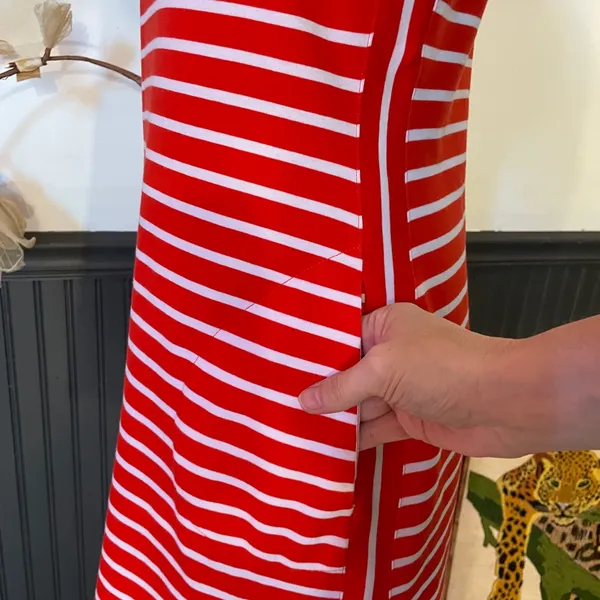 Tommy Bahama Jovanna Orange Stripe Lace-Up Shoulder Knit Dress Sz S 💚🎀 - Image 7