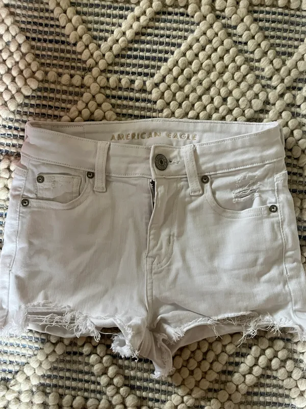 American Eagle White Jean Shorts - Image 2