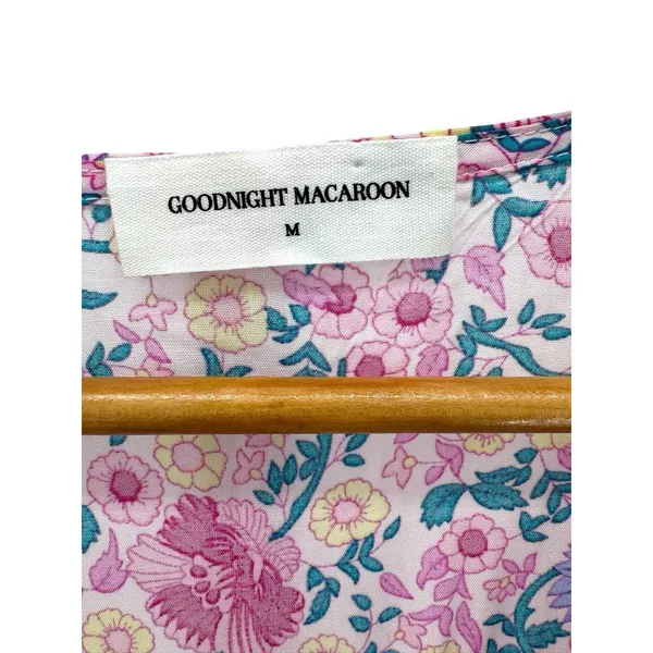 Goodnight Macaroon NWT Boho Floral Midi Dress Pink Purple Size Medium Romantic‎ - Image 3