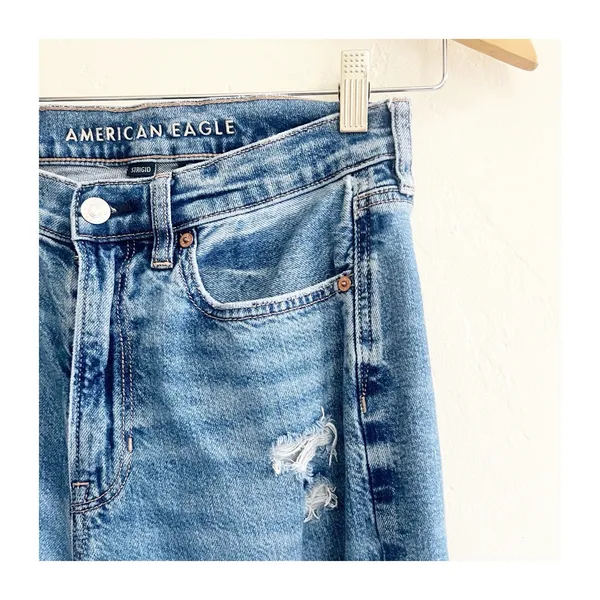 American Eagle Super High Rise Baggy Straight Leg Jeans Womens 6 Strigid - Image 5
