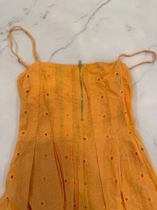 Line & Dot Orange Dress - Image 2