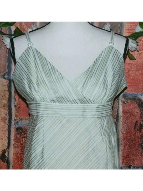Motherhood Maternity Green & White Striped Sleeveless Empire Waist Dress Size L - Image 2