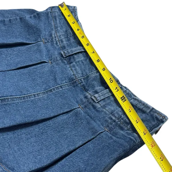 Y2K Almost Famous‎ Micro Mini Denim Pleated Skort Low Rise Grunge Skater S - Image 9