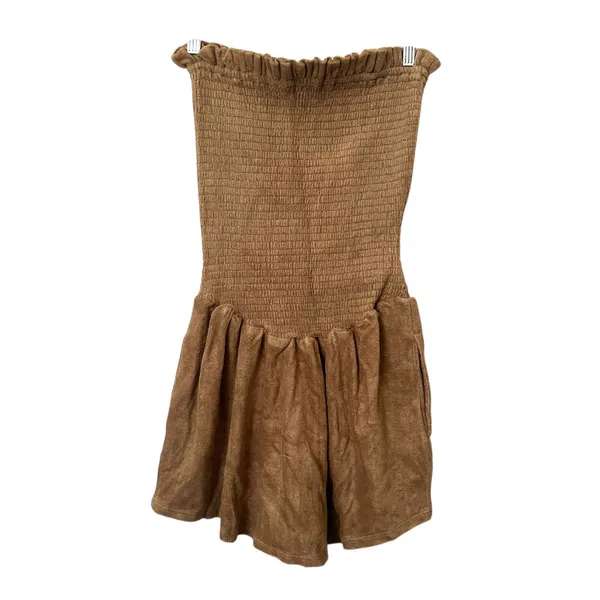 STRAIT. Terry Smocked Mini Dress Sugar Cane‎ M/L NEW NWT - Image 2