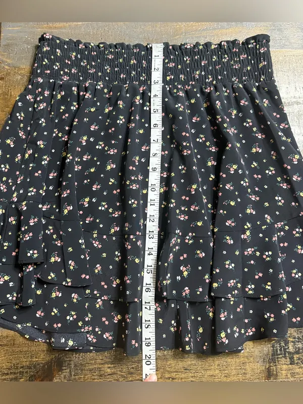 Socialite Black Floral Skirt with Pink & Green Accents - Image 6