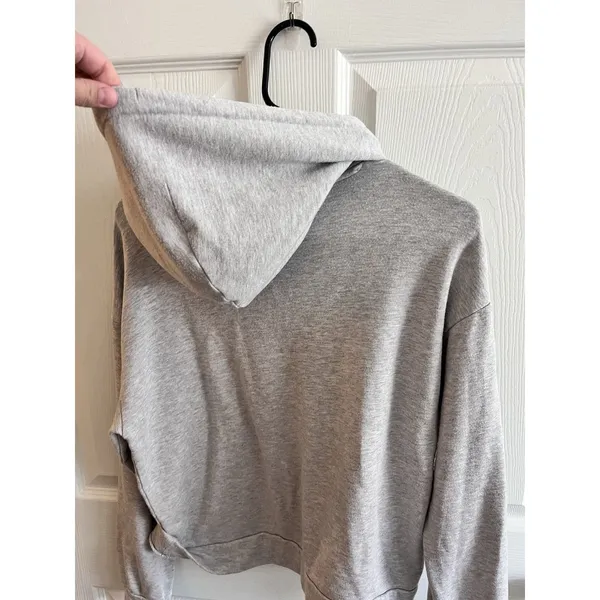 QUINCE SuperSoft Fleece Pullover Hoodie in Heather Grey - Size XS - Image 7