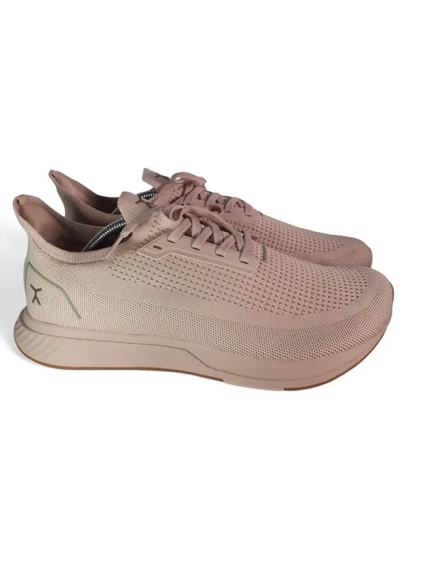 Flax Women’s Pink Knit Lace-Up Athletic Sneakers - Image 5