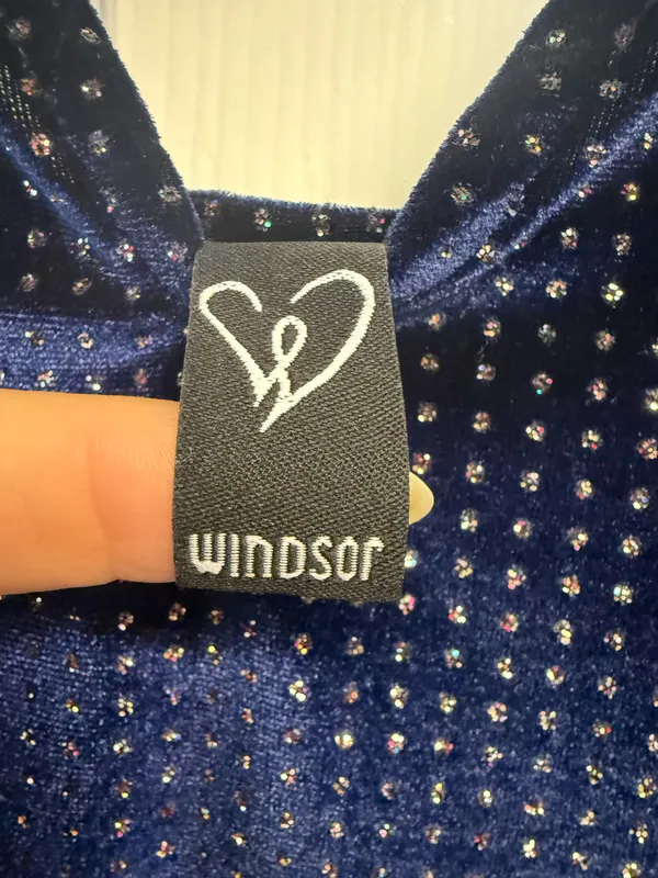 Windsor Velour Navy Blue Dress - Image 3