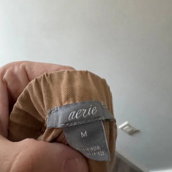 Aerie Adorable Khaki‎ Brown Soft Stretchy Waist Tie Front Shorts - Image 6