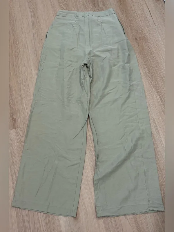 Zara Green Wide Leg Work Pants - Image 2