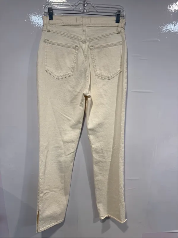 White‎ side split hem Abercrombie and Fitch 90s high rise jeans - Image 4