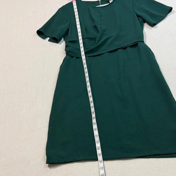 Elegant Dark Green Mini Dress Size XS - Image 4