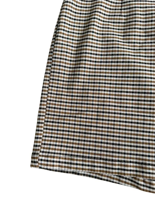 GARAGE Brown Plaid Zip Mini Skirt Size Medium - Image 4