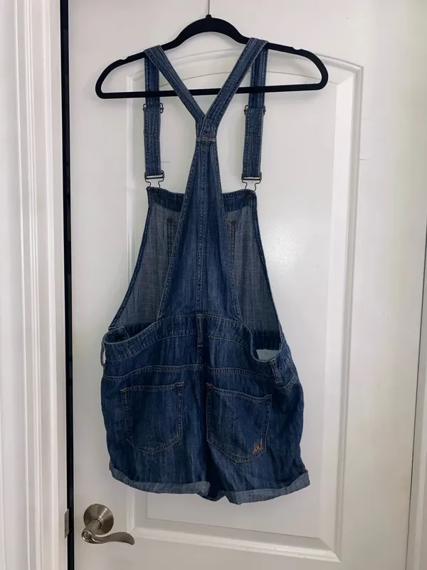 EXPRESS blue denim overalls / romper with adjustable straps and pockets size 8 - Image 3