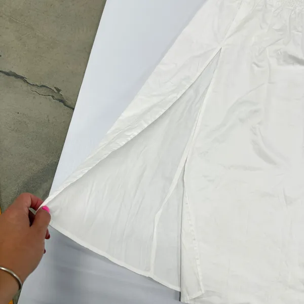 Wild Fable White Smocked Waist Side Slit Midi Skirt‎ Womens size L NWT - Image 8