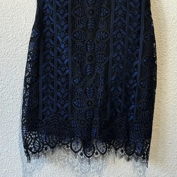 For Love & Lemons Lyla Mini Cocktail Dress Black & Blue Lace Women’s Size XS - Image 7