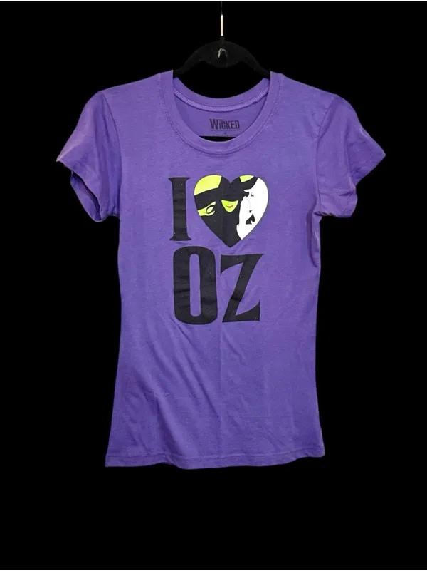 Wicked Musical "I Heart Oz" Purple Graphic T-Shirt Sz S NWOT - Image 2