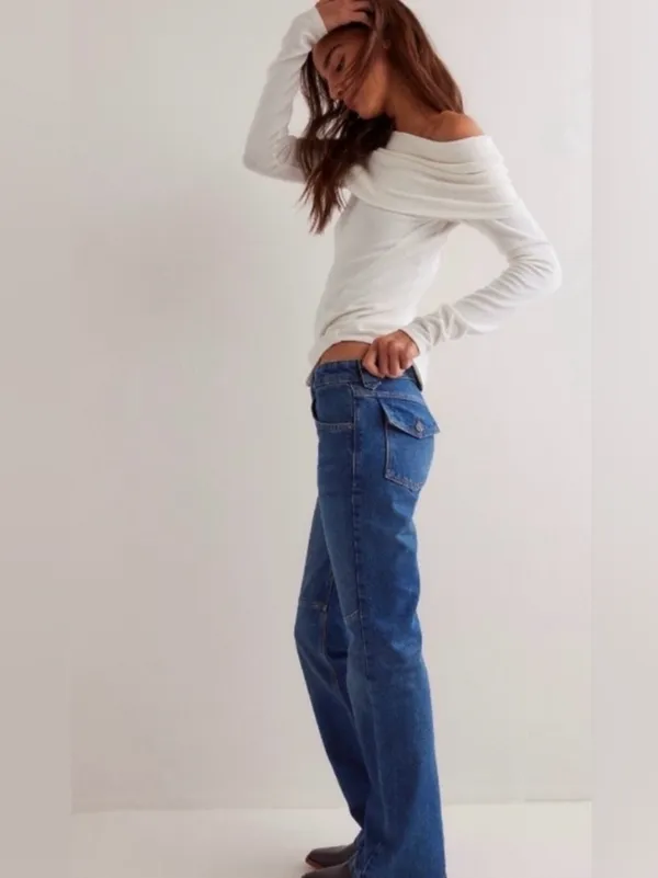 NWT Free People We The Free Flora Low-Rise Bootcut Jeans ~ Bourbon blue ~ 31 - Image 7