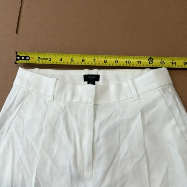NWT J. Crew Tall linen-blend‎ wide-leg pant Minimalist Summer White Sz 0 BZ323 - Image 9