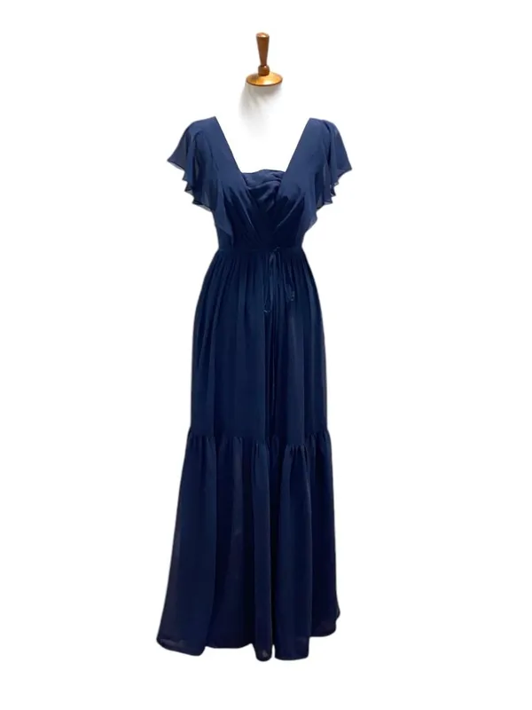 White By Vera Wang Maxi Dress Navy Blue Size 2 Wedding Special Occasion Boho - Image 2