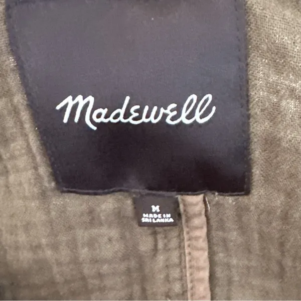 Madewell Textured Cotton Chore Blazer Jacket, Olive Green – Women’s Size M - Image 4