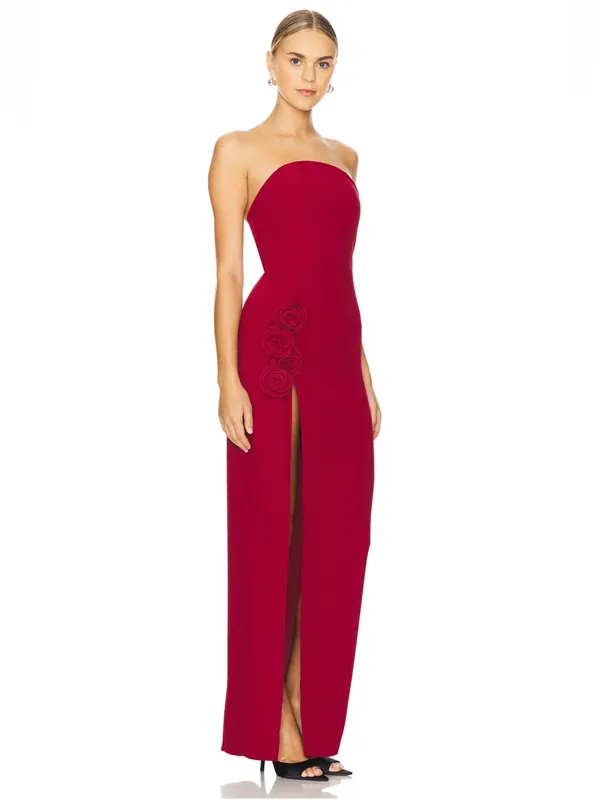 Amanda Uprichard x REVOLVE Wolfe Gown in Carnelian Red Formal Maxi Dress small - Image 2