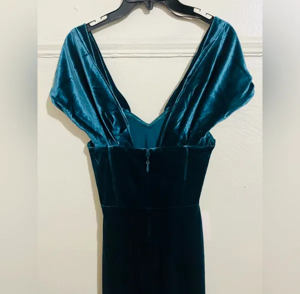 Miss Circle Velvet Corset Drees in Teal Blue Size XS - Image 5