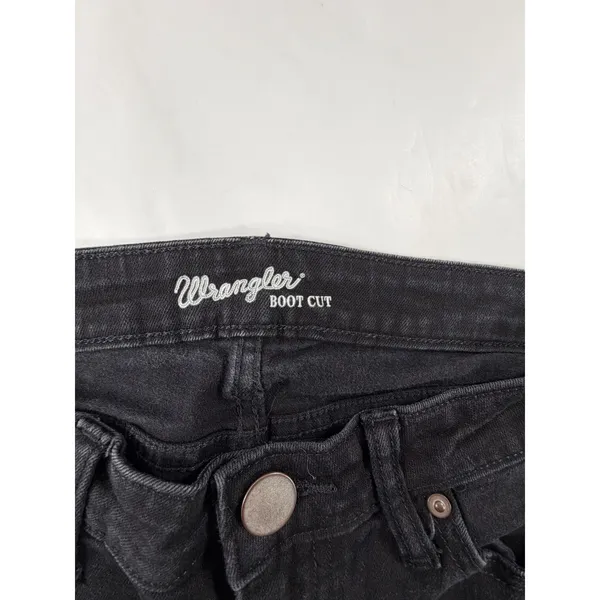 Wrangler Womens Bootcut Jeans Black Denim Mid Rise 5 Pocket Size 25x26 - Image 3