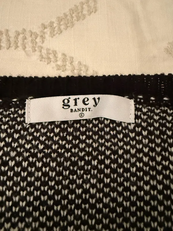 Grey Bandit Black & White Printed Sweater - Image 3