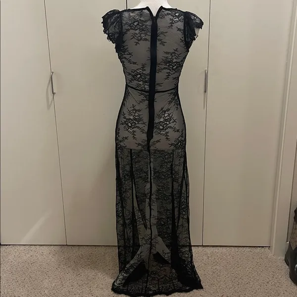 Honey punch black lace dress size small #128 - Image 4