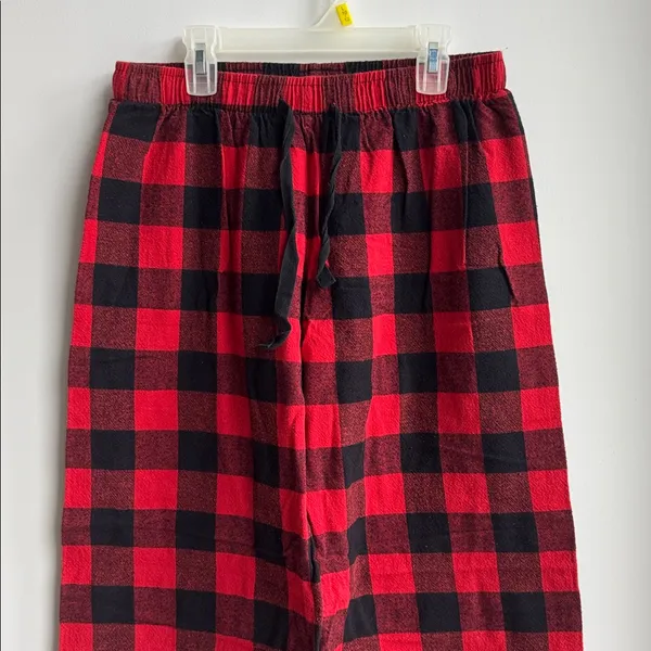 Plaid Women's Pajama Pants Size M Red Size M - Image 2
